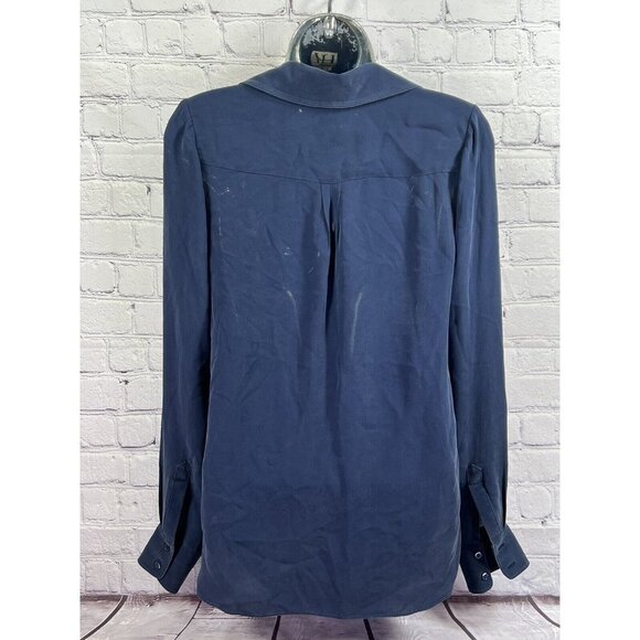 HAUTE‎ HIPPIE NAVY BLUE SILK COWL NECK TOP BLOUSE SIZE sz S - Picture 6 of 8